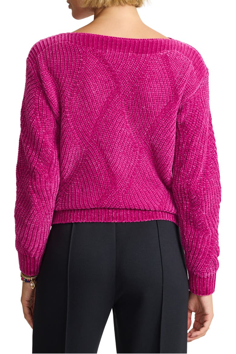 Luna Chenille Bateau Neck Sweater, Alternate, color, MAGENTA MAGIC