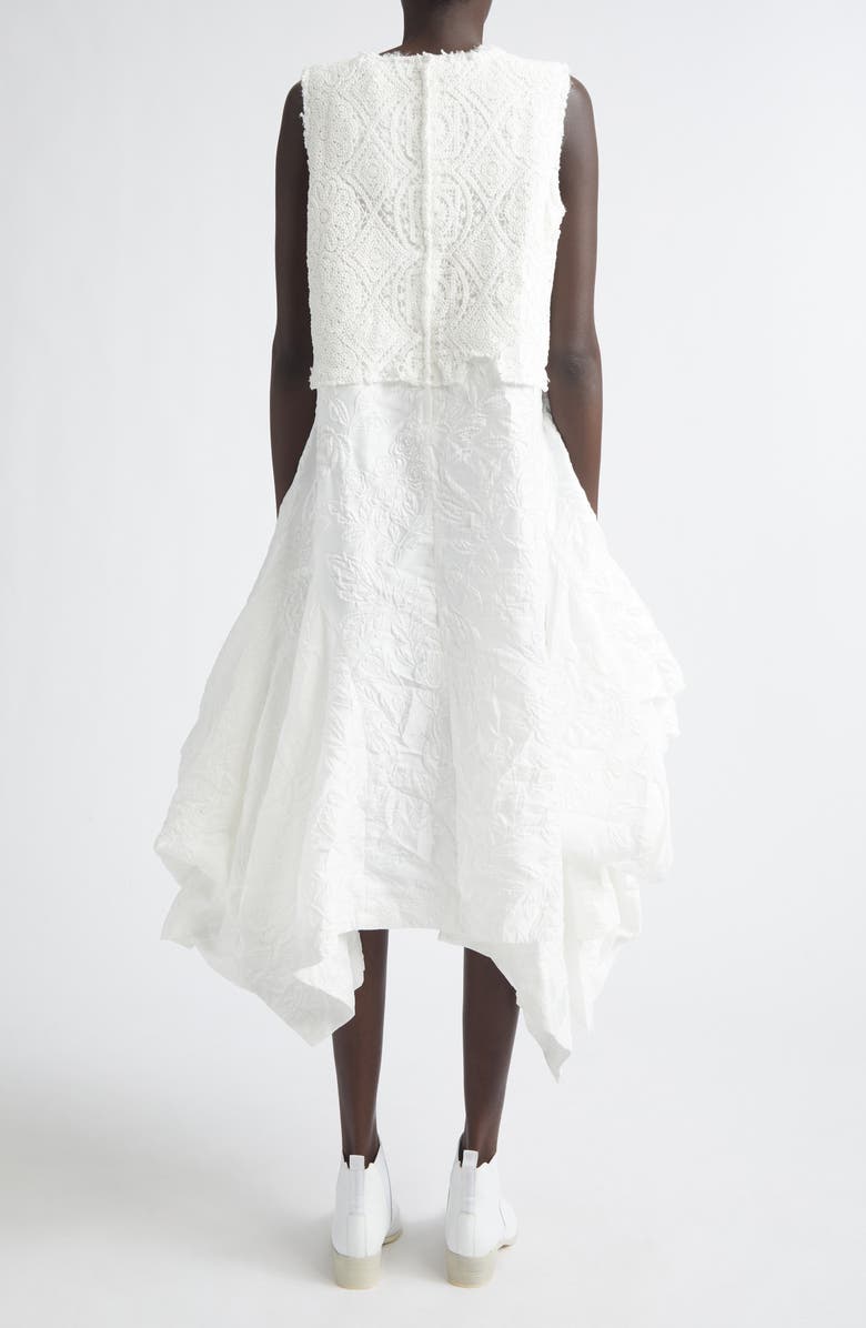 Comme des Garçons Lace Overlay Floral Jacquard Dress, Alternate, color, Off-White X Off-White