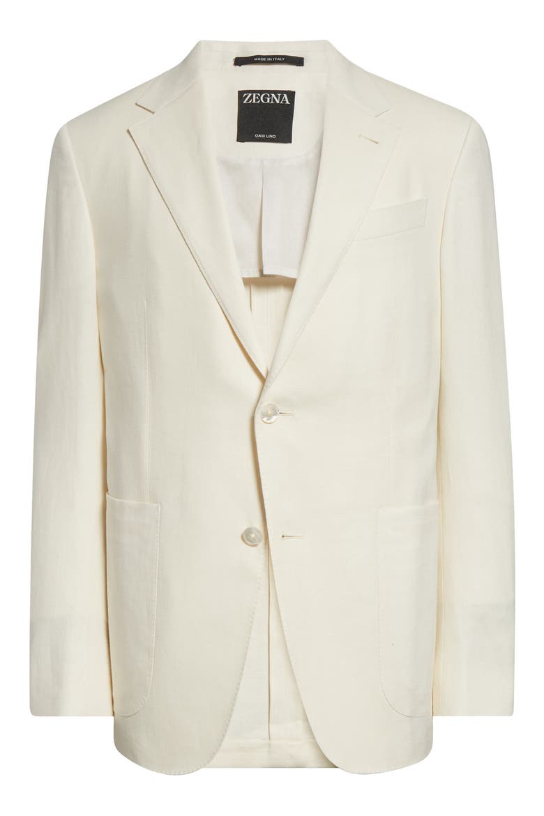 Oasi Linen Sport Coat, Alternate, color, WHITE SOLID