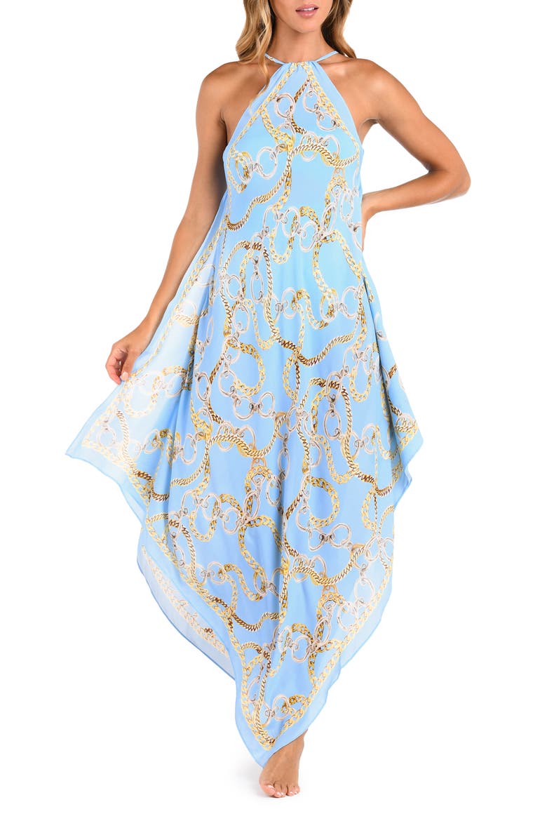 halter cover up dress Elise Cover-Up Dress in Baroque Blue