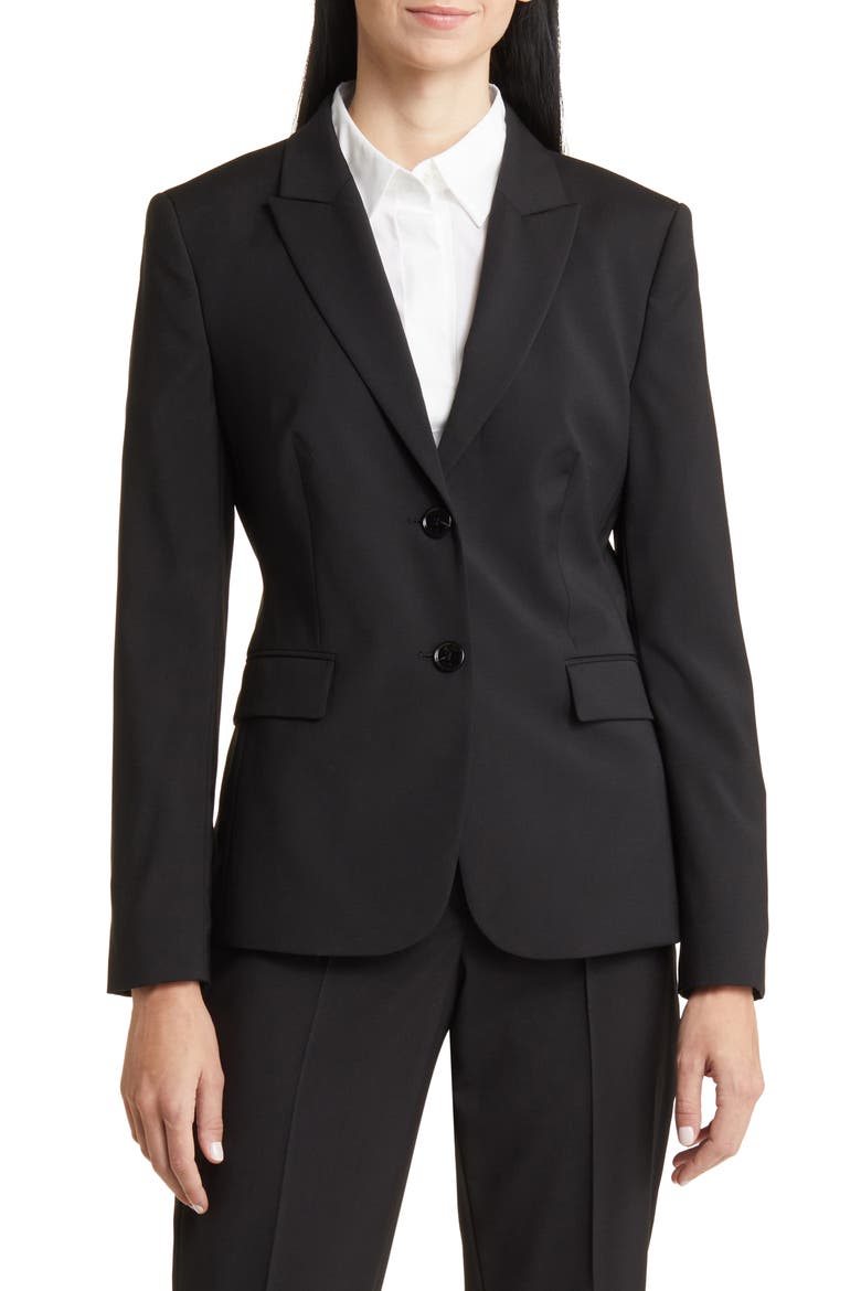 Juleah Virgin Wool Blazer, Main, color, BLACK