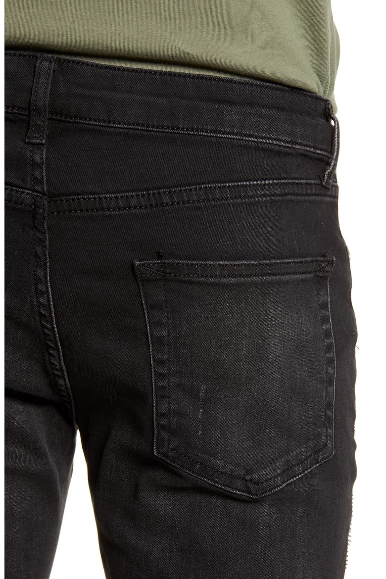 Ripped Slim Fit Jeans, Alternate, color, WASHED BLACK