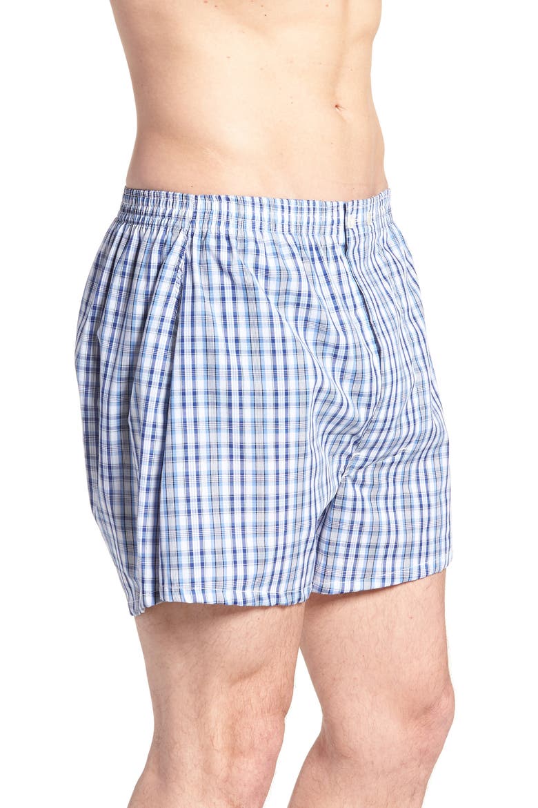 3-Pack Classic Fit Boxers, Alternate, color, BLUE DAZZLE SOLID- PLAID PACK