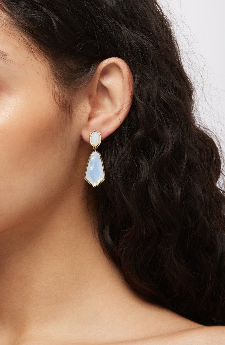 Kendra Scott Hallie Convertible Drop Earrings, Alternate, color, Gold Opalite Illusion