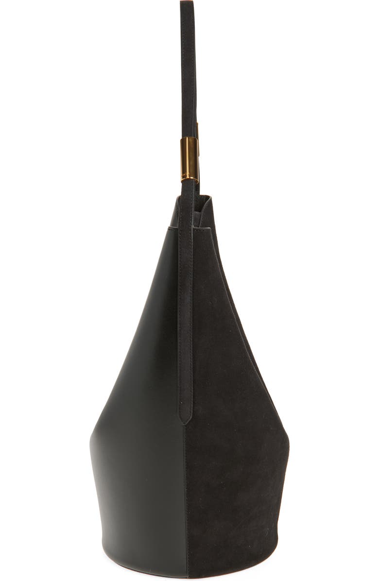 Alaïa Shape Leather Shoulder Bag, Alternate, color, Noir