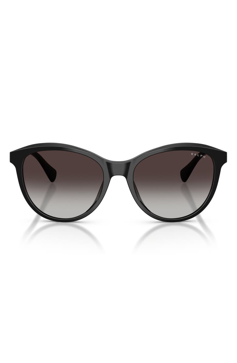 RALPH 54mm Gradient Round Sunglasses, Main, color, Shiny Black / Gradient Grey