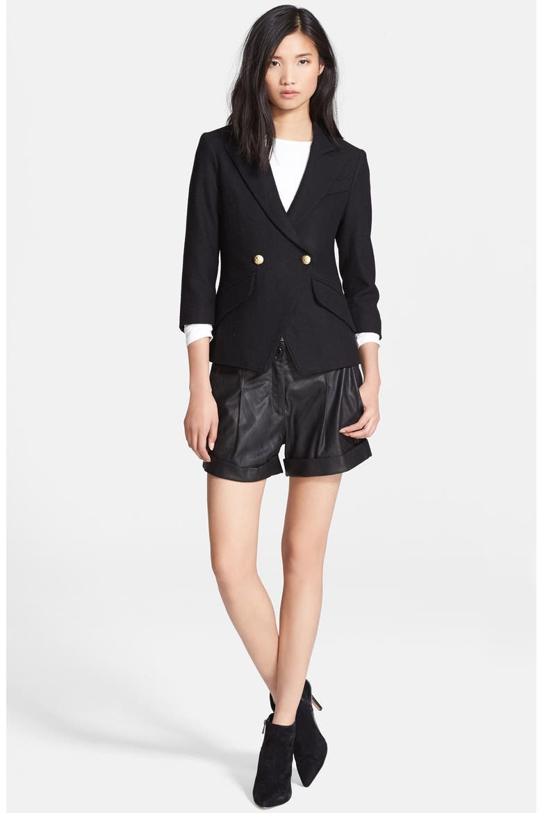 Double Breasted Jacket, Alternate, color, BLACK
