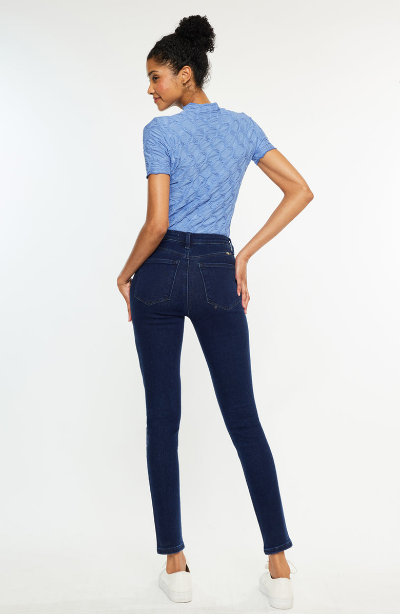 KanCan Bev High Rise Ankle Skinny Jeans, Alternate, color, Dark Wash