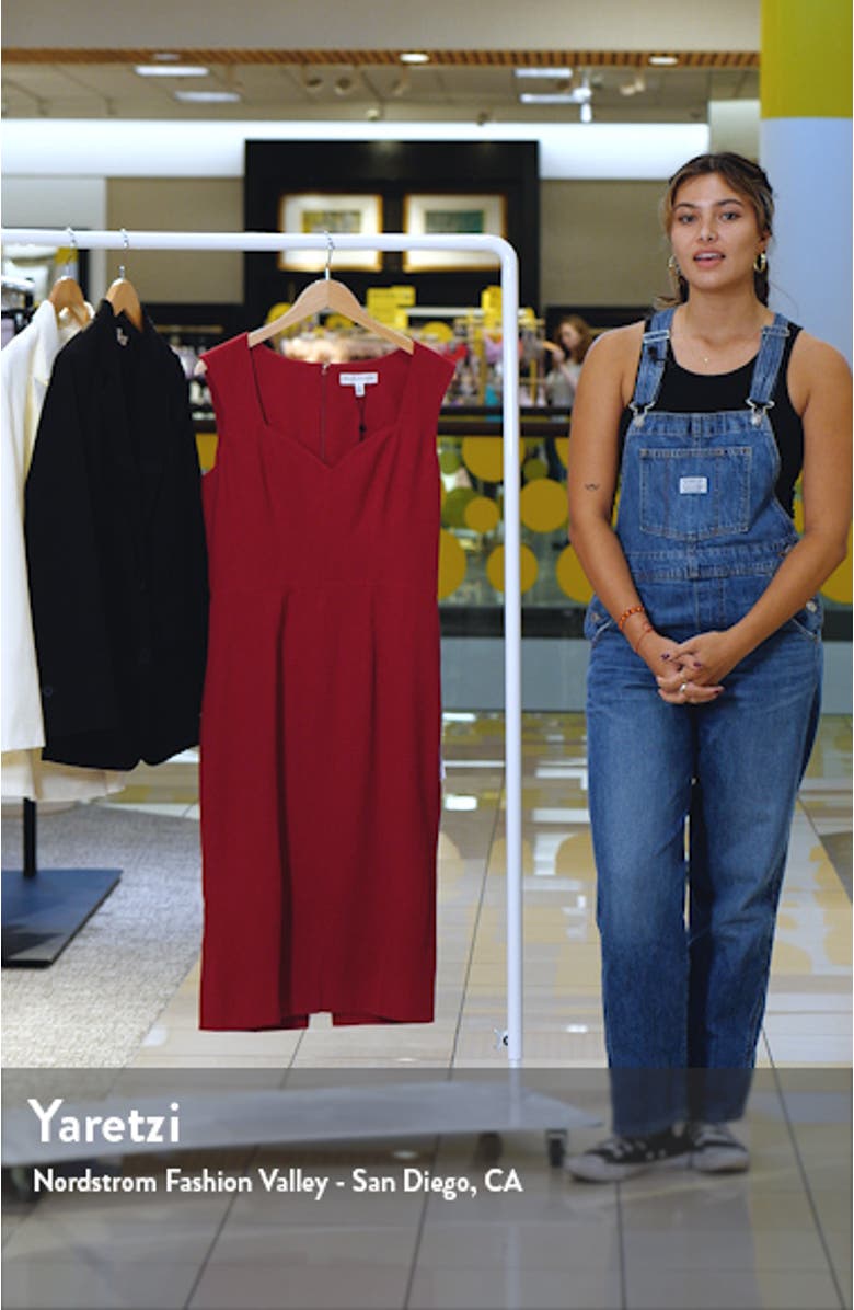 Elle Sweetheart Neck Sheath Midi Dress, sales video thumbnail