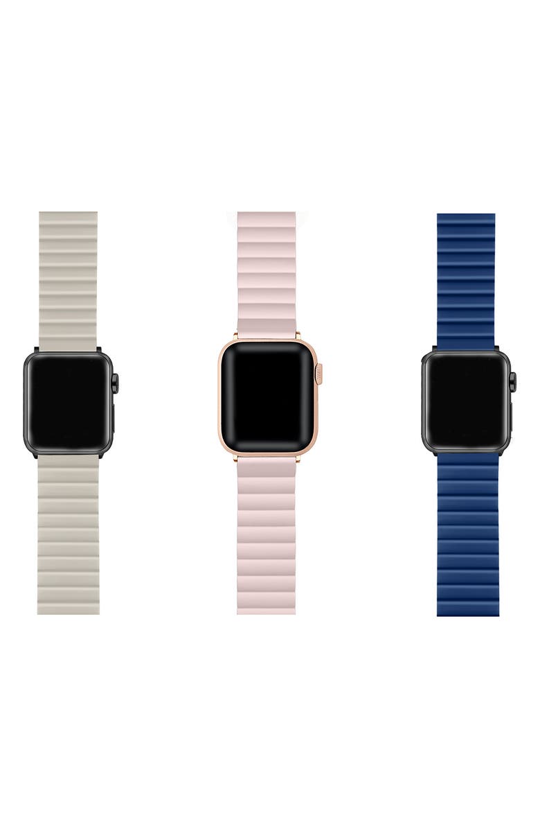 The Posh Tech Assorted 3-Pack Silicone Apple Watch<sup>®</sup> Watchbands, Alternate, color, Assorted