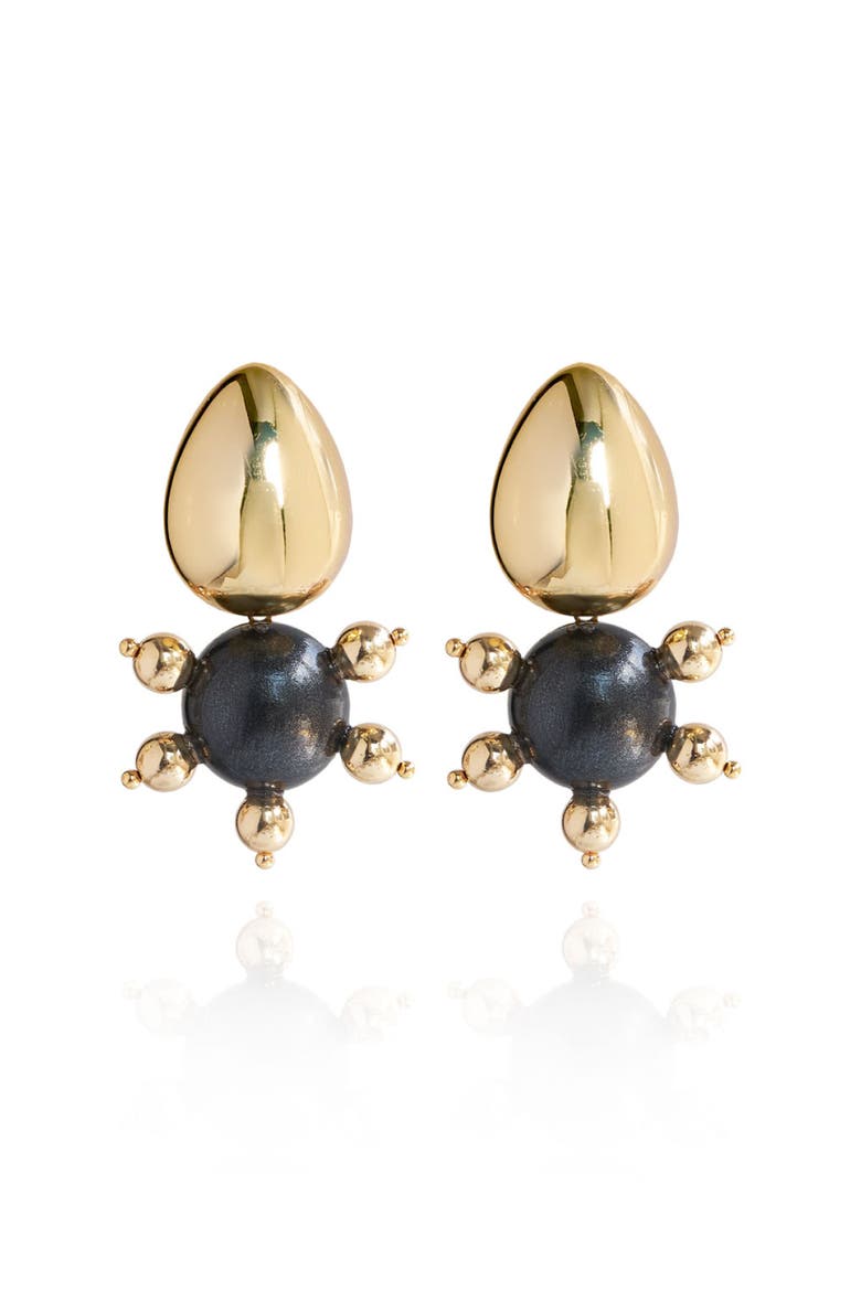 Tulia Earrings, Main, color, Black Coral