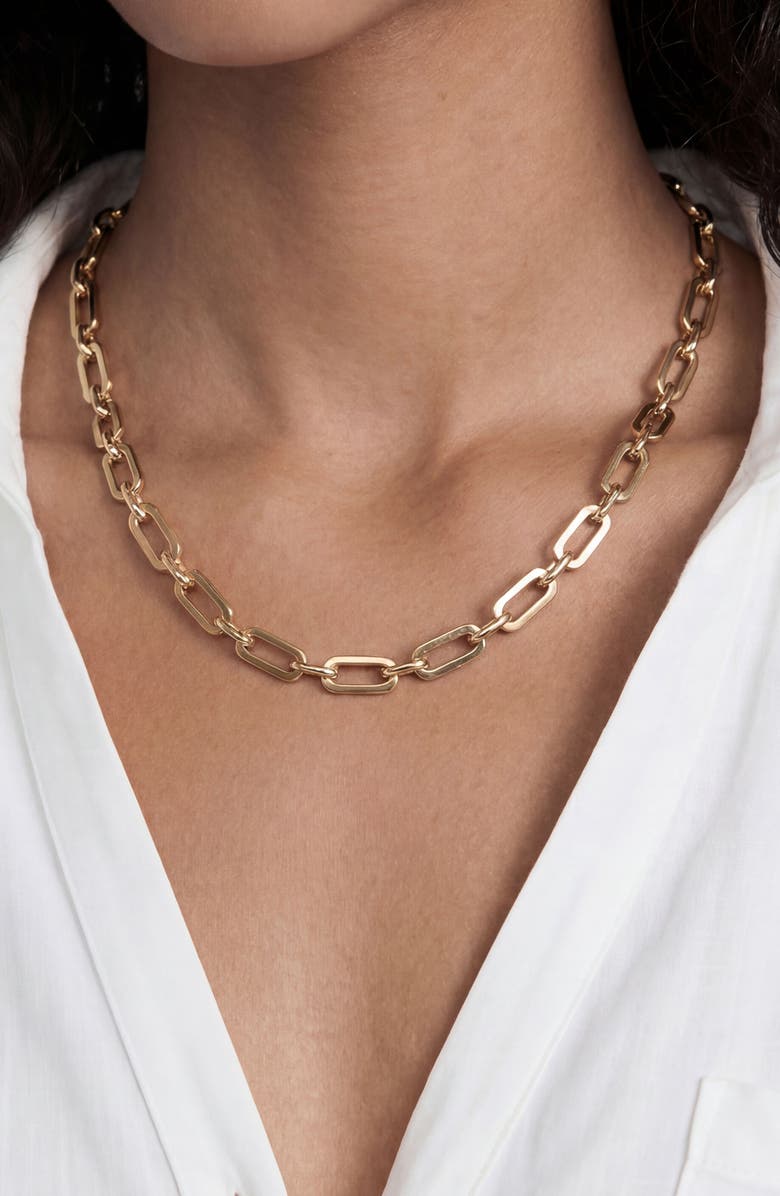 Ettika Rectangular Chain Necklace, Alternate, color, Gold