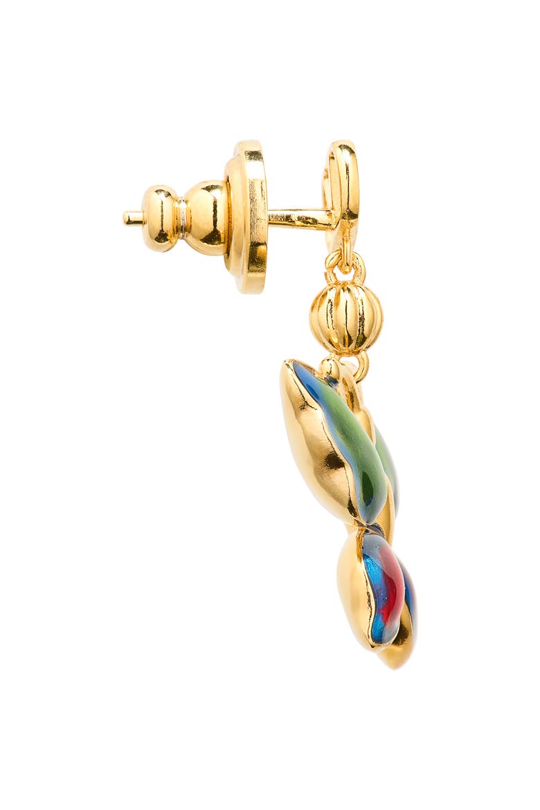Enamel Butterfly Earrings, Alternate, color, GOLD