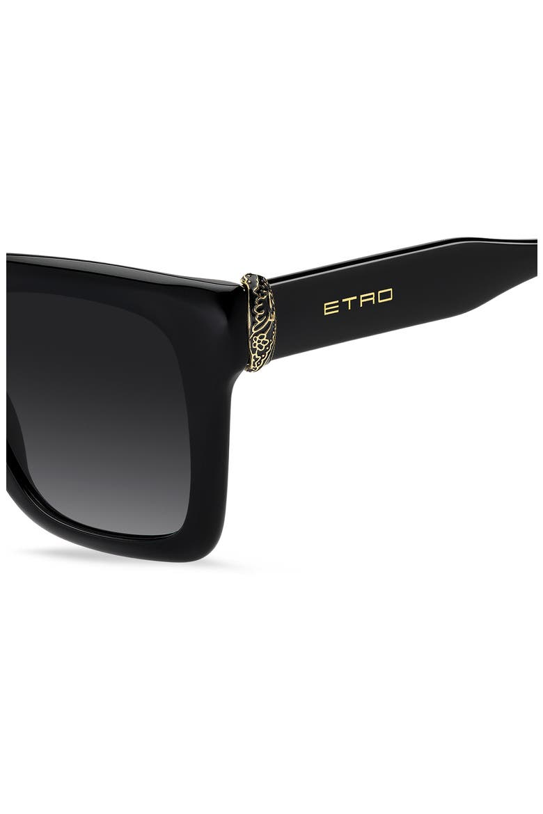 0157/S 52mm Gradient Square Sunglasses, Alternate, color, BLACK/ DARK GREY SF