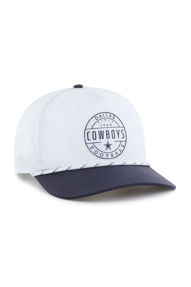 Men's '47  White/Navy Dallas Cowboys Suburbia Hitch Two-Tone Adjustable Hat, Alternate, color, White