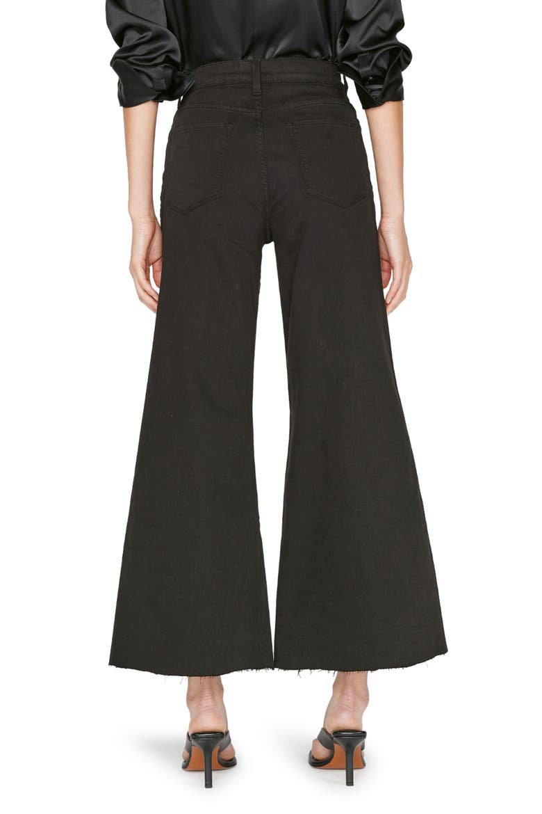 Le Palazzo Raw Hem Wide Leg Jeans, Alternate, color, FILM NOIR