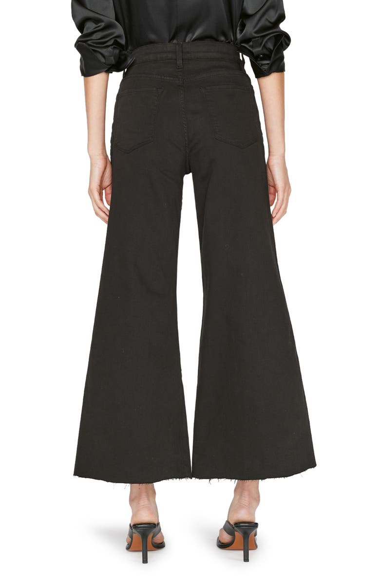 FRAME Le Palazzo Raw Hem Wide Leg Jeans, Alternate, color, Film Noir