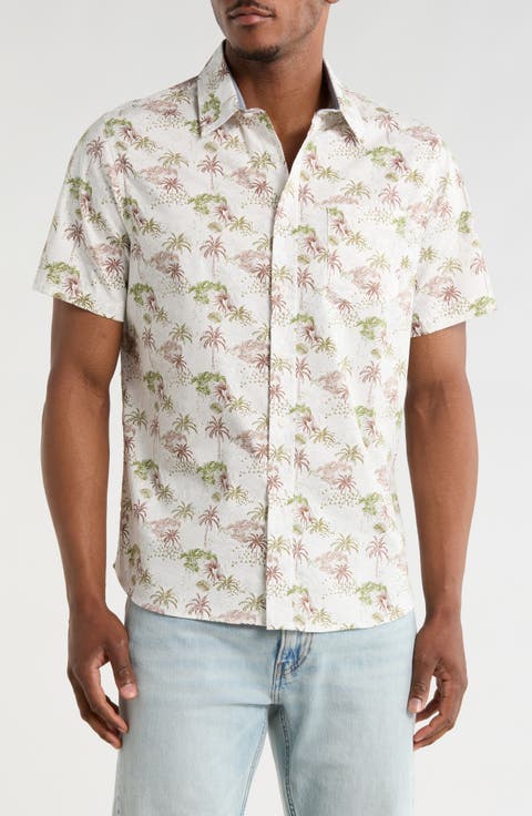 Yolo Medallion Print Short Sleeve Relaxed Fit Shirt
