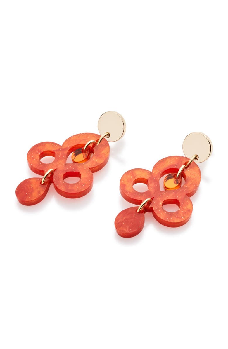 Toolally Mini Batik Earrings - Sienna Red & Orange Mirror, Alternate, color, Sienna Red & Orange Mirror