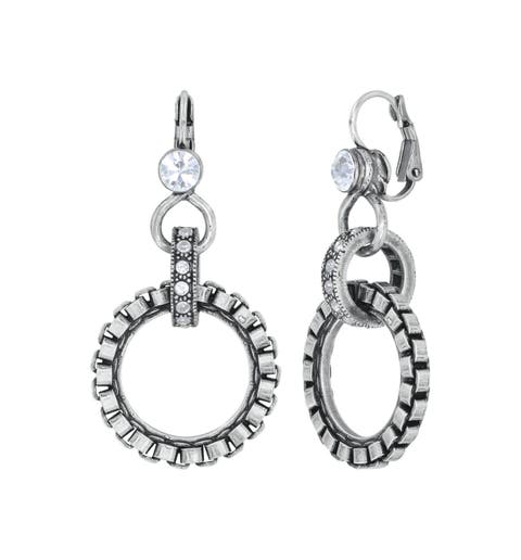 Rings & Rhythm Crystal-Accent Ring Drop Earrings