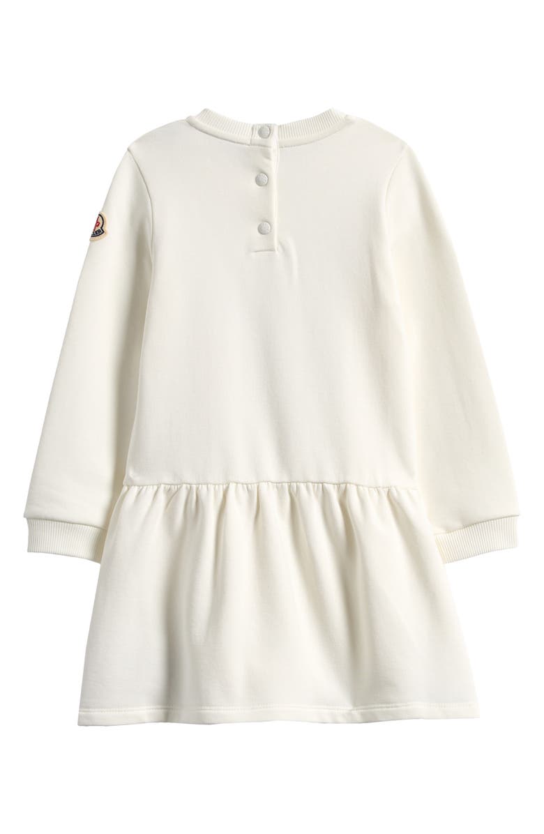 Moncler Kids' Heart Graphic Long Sleeve Dress, Alternate, color, White