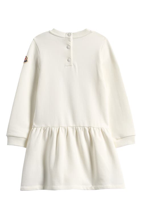 Moncler Kids' Heart Graphic Long Sleeve Dress In White