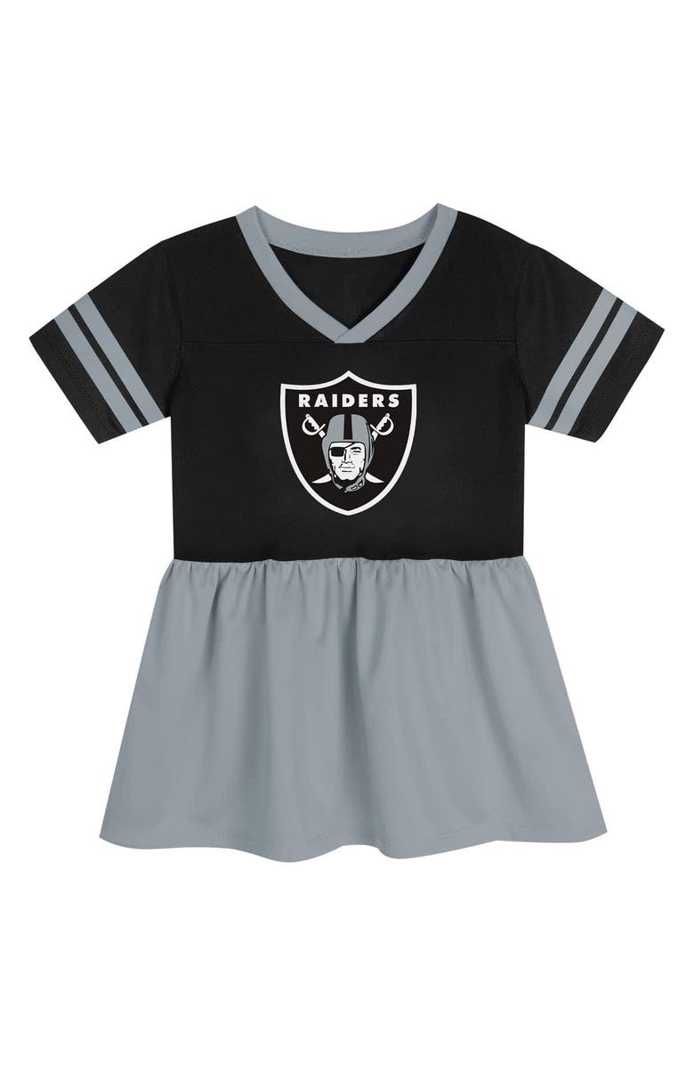 Outerstuff Girls Toddler Black Las Vegas Raiders Stadium Lights Fashion Jersey Dress, Alternate, color, Black