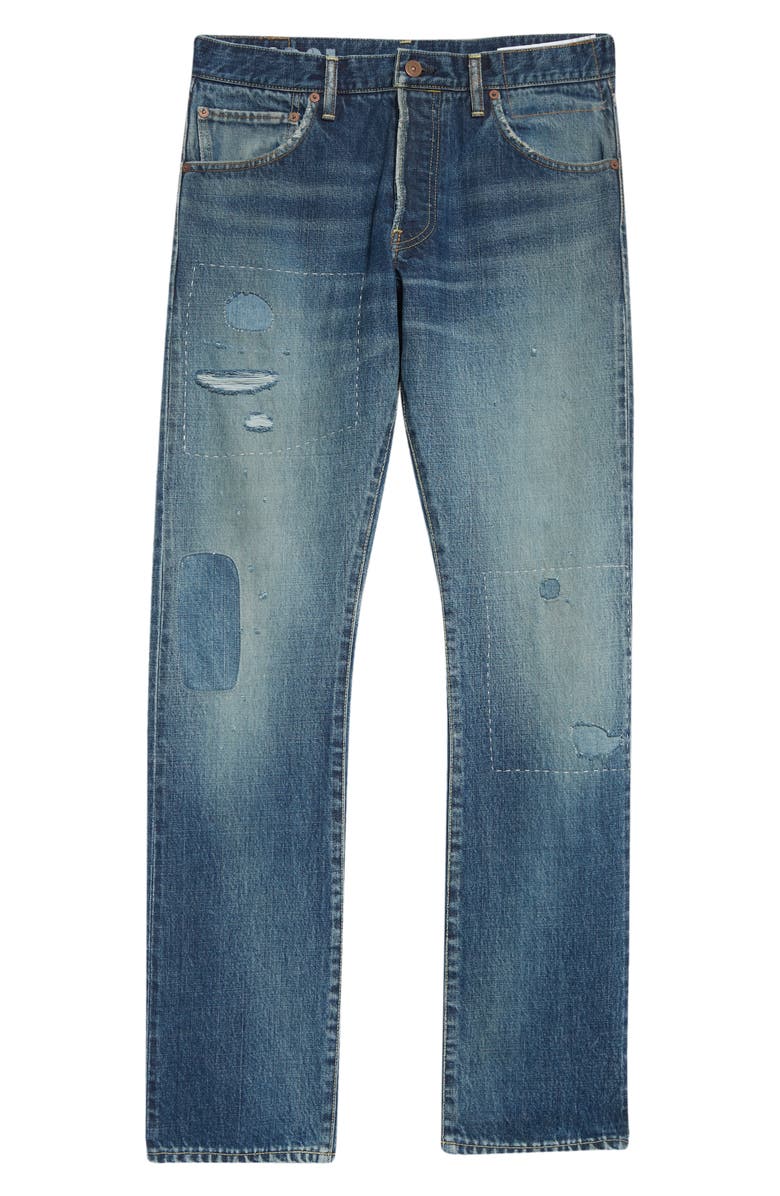VISVIM Social Sculpture 01 Rip & Repair Slim Jeans, Alternate, color, 