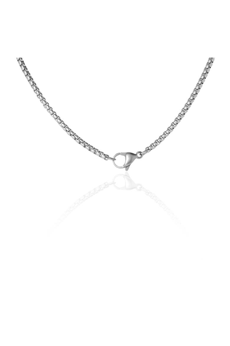 Men's Dice Pendant Necklace, 22'' Stainless Steel Box Chain, Alternate, color, Silver