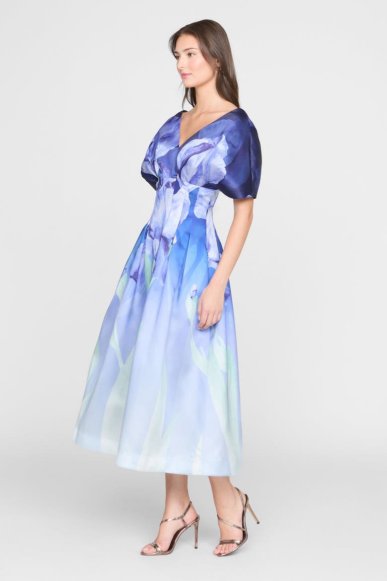 Luretta Contoured Waist Dress, Alternate, color, Moonlight Bloom