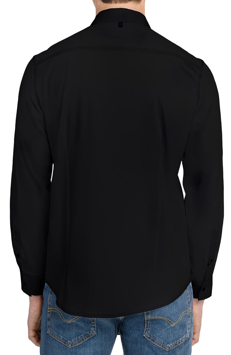 W.R.K Hudson Reworked Slim Fit Solid Cotton Button-Up Shirt, Alternate, color, Black