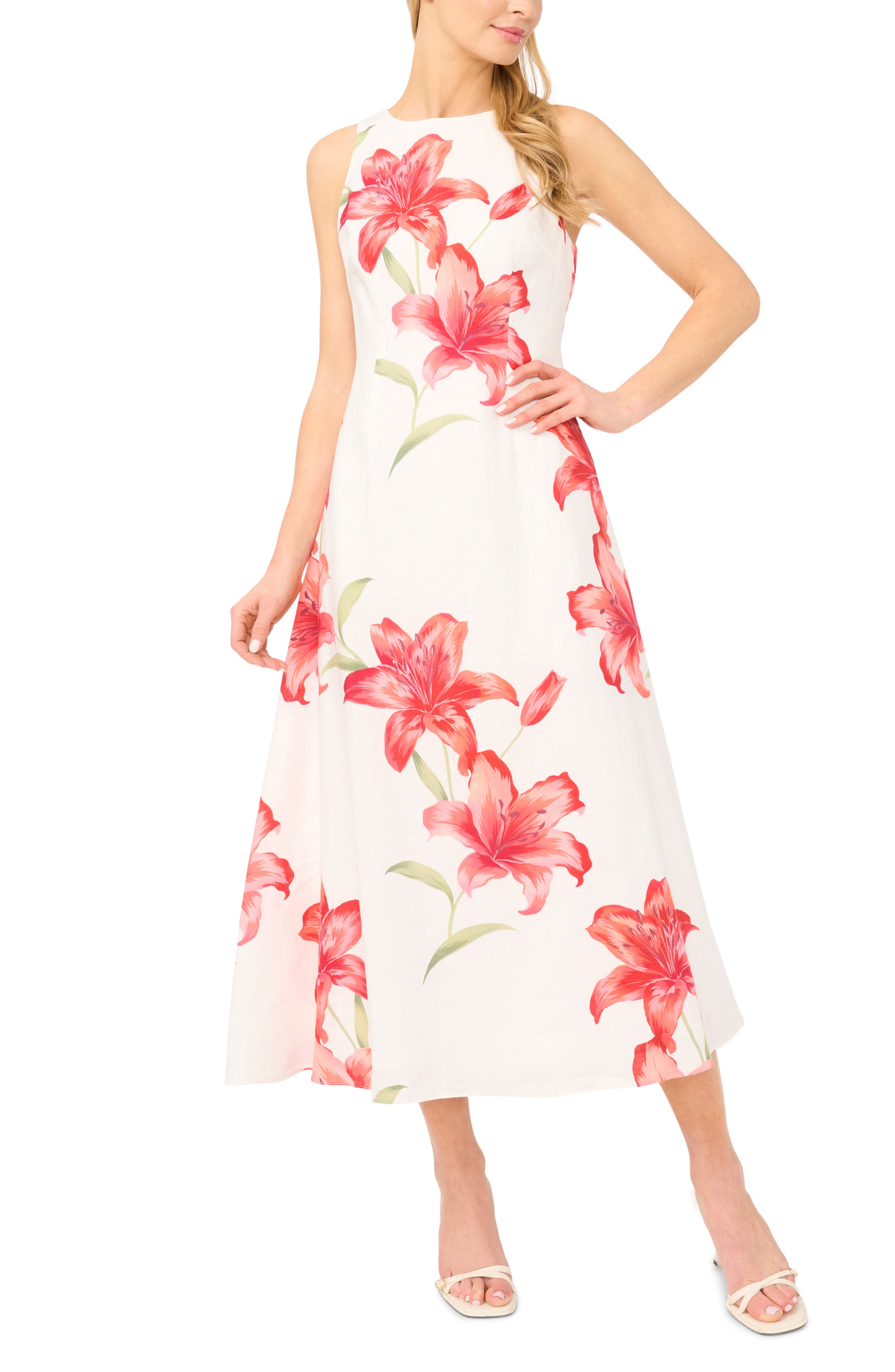 Ted Baker Mina Print Sleeveless Maxi Dress In White