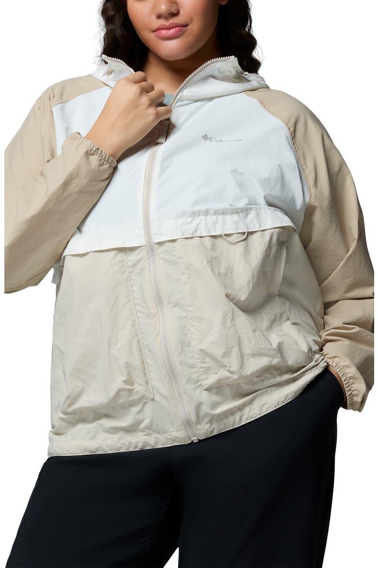 Spire Valley Water Repellent Windbreaker, Main, color, DARK STONE/ SEA SALT/ FOSSIL