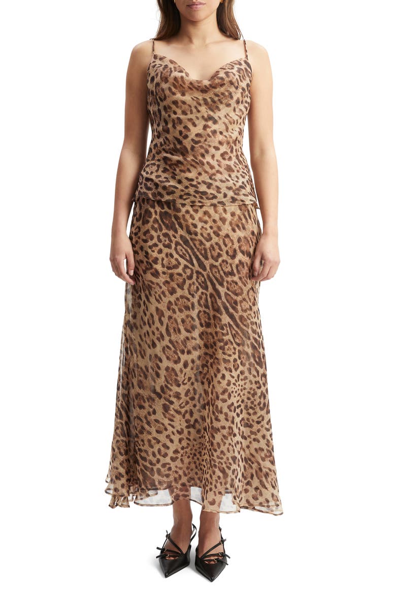 Monroe Cowl Neck Camisole, Alternate, color, BROWN LEOPARD