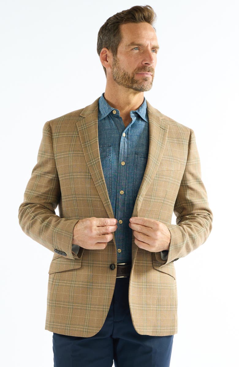 SAVILE ROW CO Windowpane Sport Coat, Alternate, color, Brown