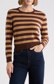 ALICE + OLIVIA Carolann Striped Cashmere Sweater