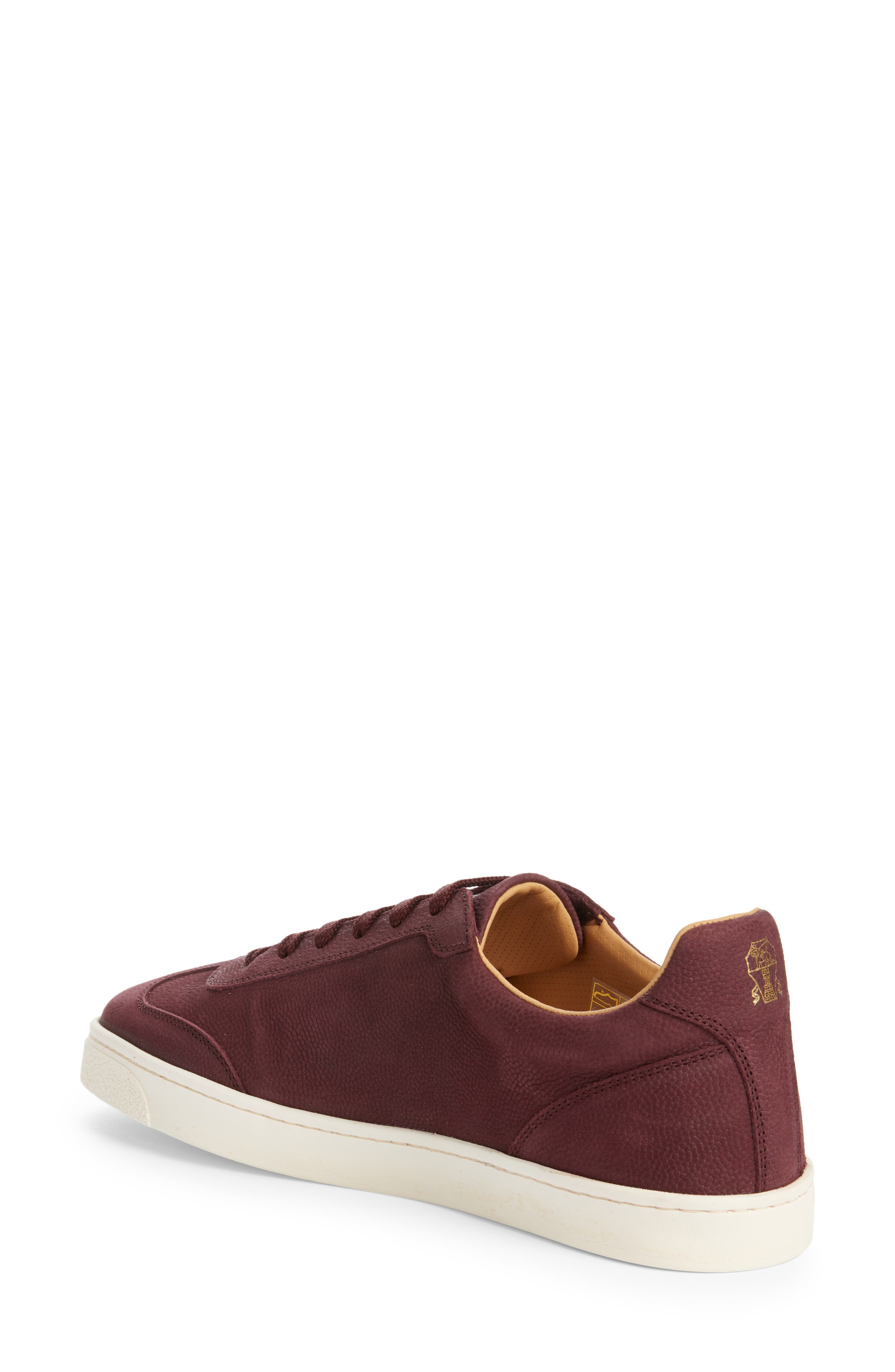 Grained Nubuck Low Top Sneaker, Alternate, color, C8837-BURGUNDY