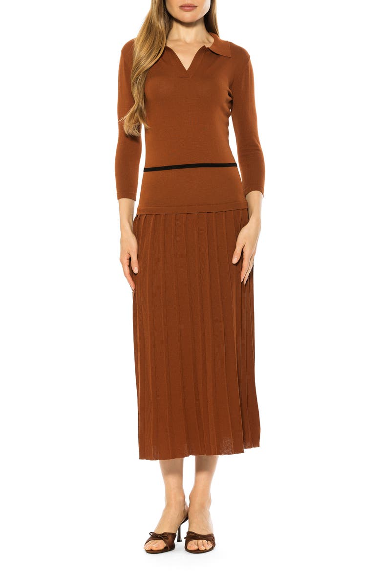 SABLE KNIT MIDI DRESS, Main, color, CAMEL