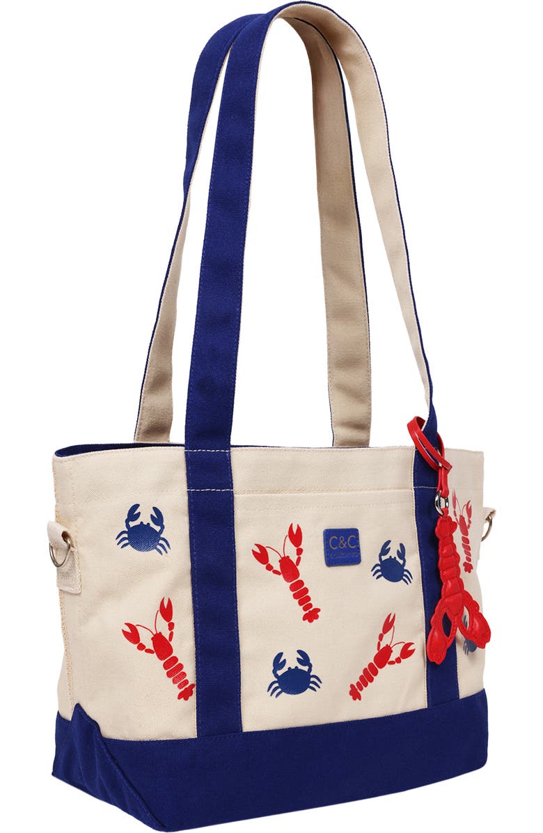 C & C California Lobster & Crab Tote Bag, Alternate, color, Navy