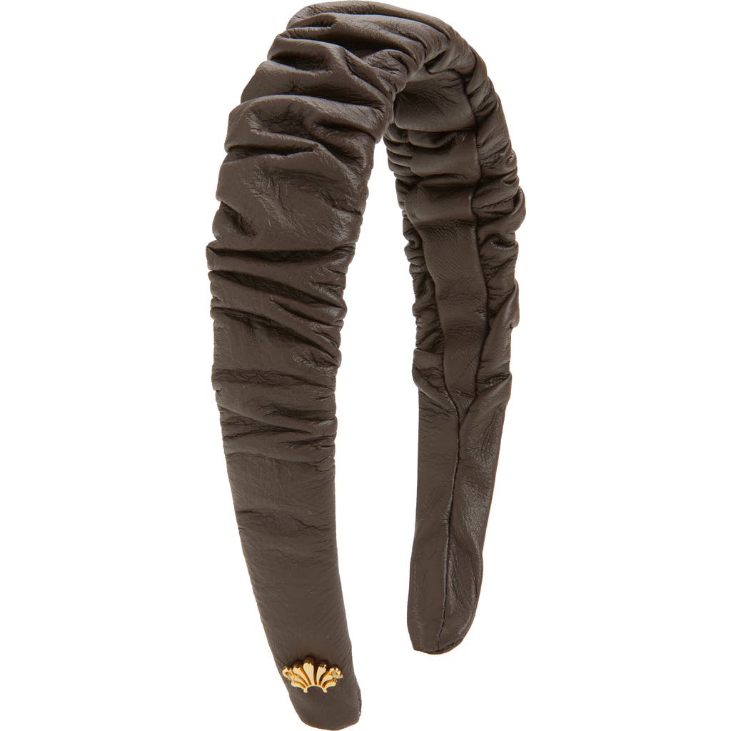 Lele Sadoughi Kelly Leather Headband In Brown