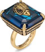 Kurt Geiger London Emerald Cut Crystal Cocktail Ring