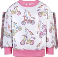 Rock Your Kid Kids' Funky Fringe Unicorn Print Cotton Sweatshirt