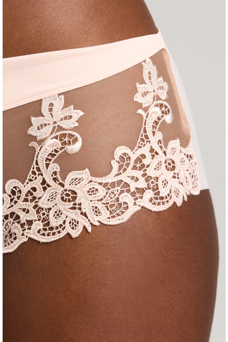 'Saga' Embroidered Boyshort Briefs, Alternate, color, PINK CORAL