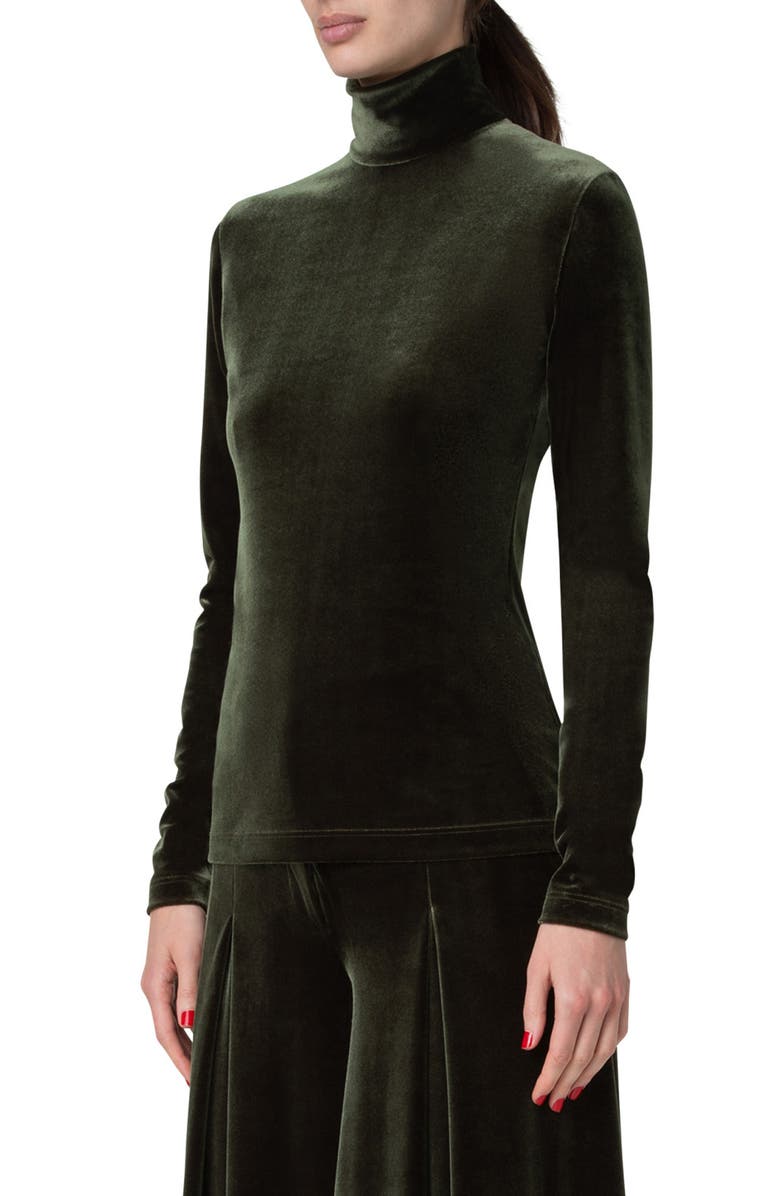 Akris Velvet Turtleneck Top, Alternate, color, 