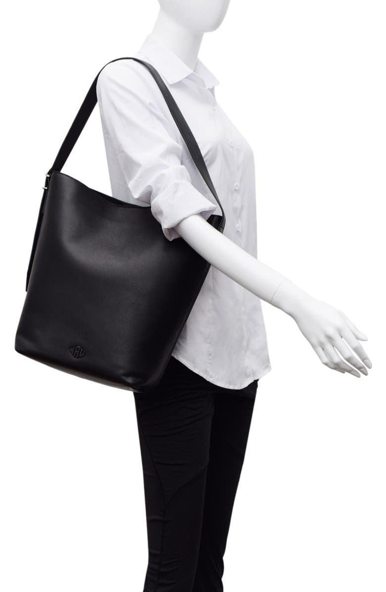 New Amsterdam Leatherworks Jayden Large Bucket Bag, Alternate, color, Black