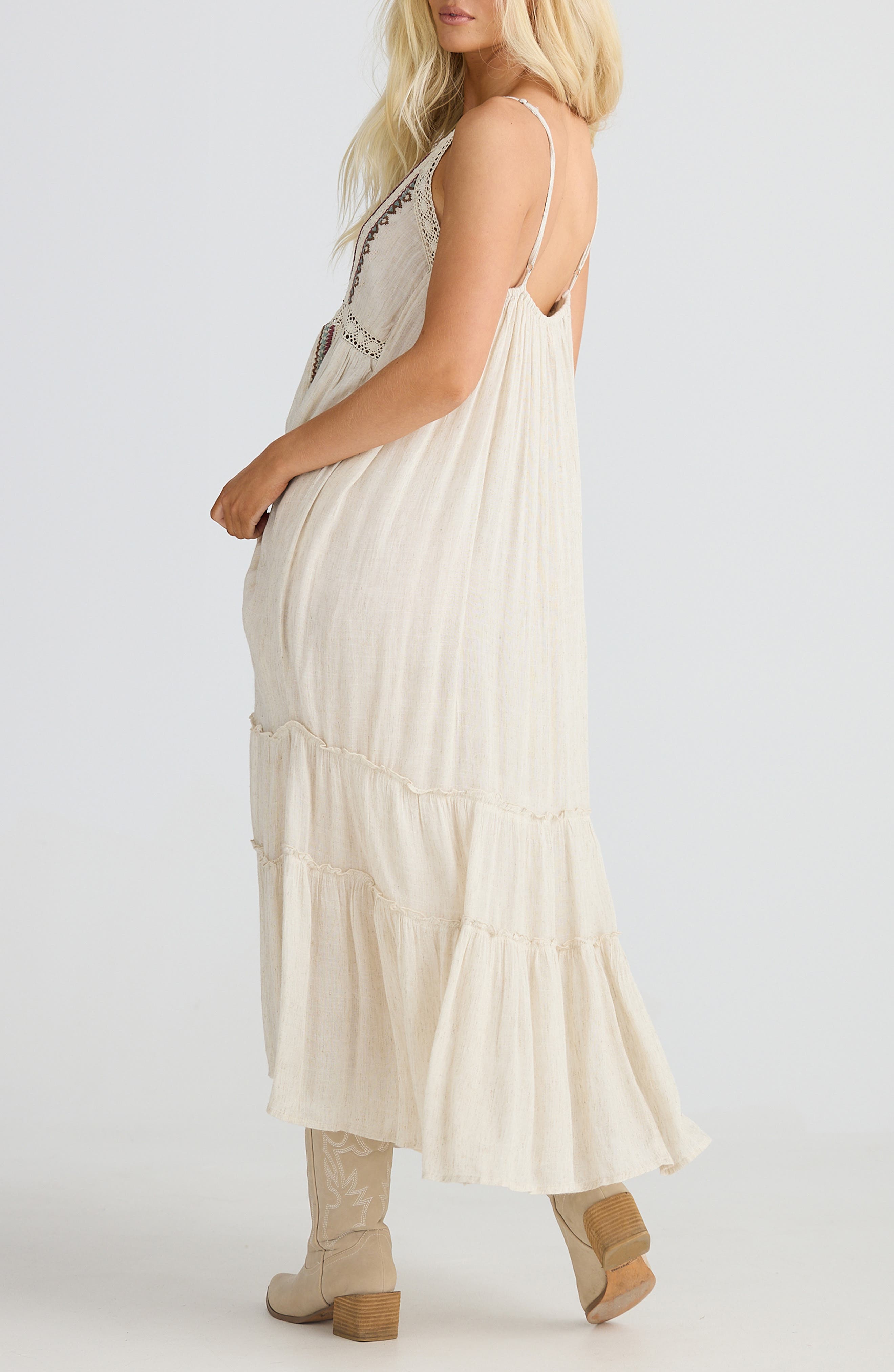 Ithika Embroidered Sleeveless Tiered Maxi Dress - image 2