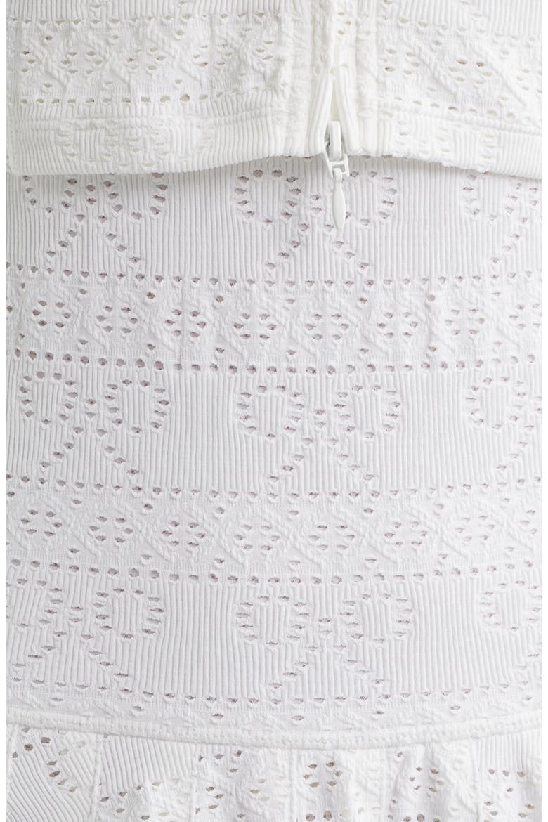 Leala Eyelet Knit Minidress, Alternate, color, TRUE WHITE