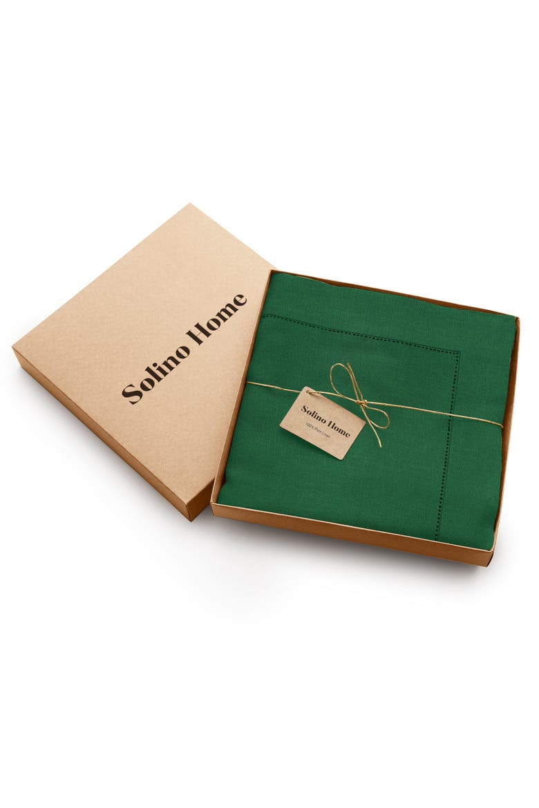 Linen Round Tablecloth - Sonoma Hemstitch, Alternate, color, Green