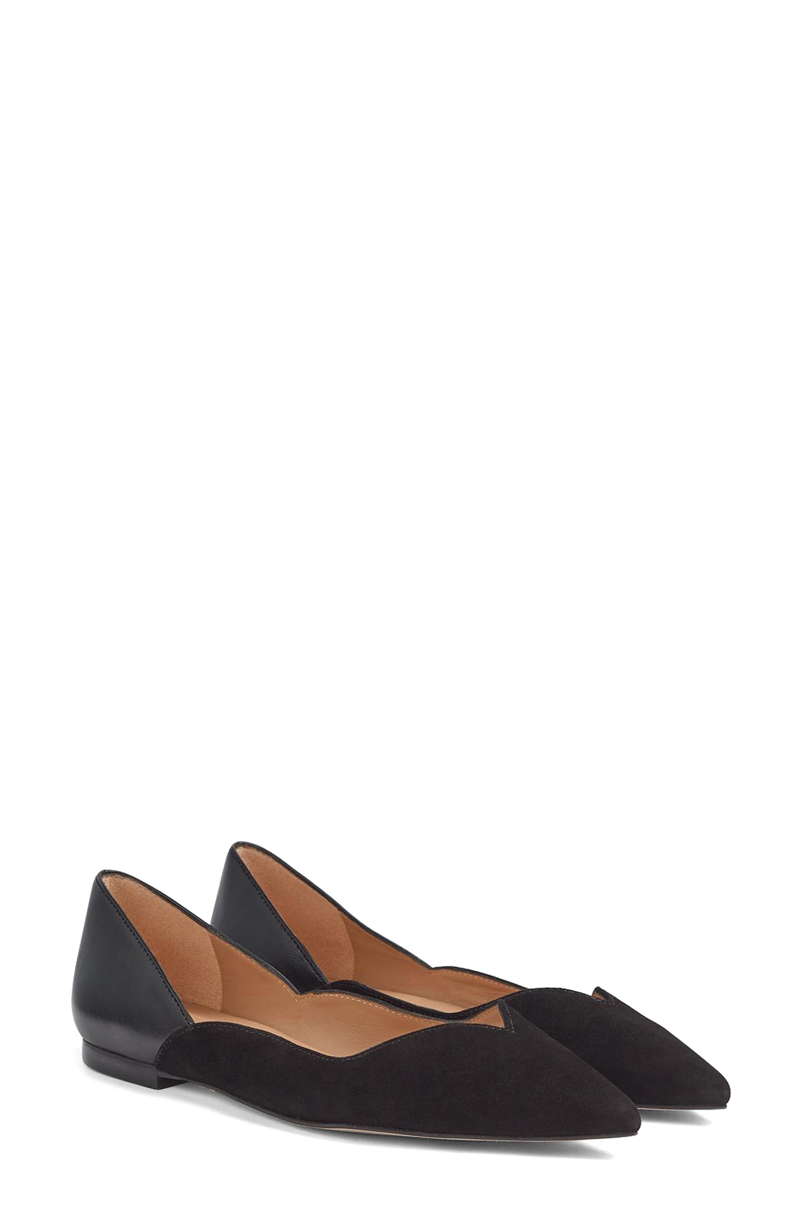 LK Bennett Iris Pointed Toe Flat in Black 