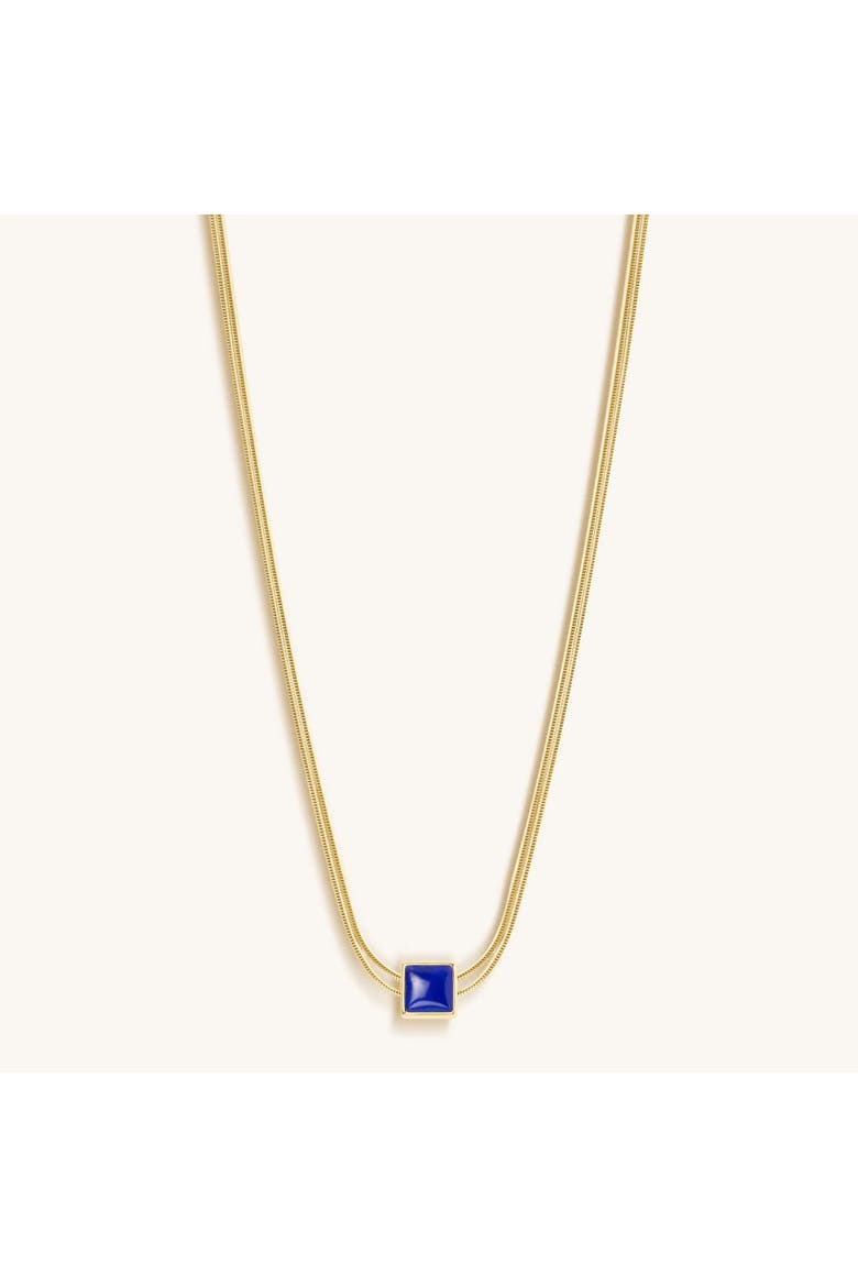 Manifest & Believe - Lapis Lazuli Evil Eye September Birthstone Necklace, Alternate, color, Gold/green